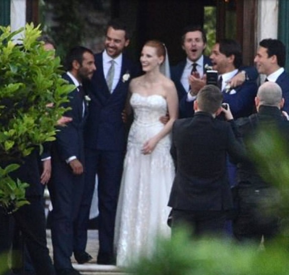 Jessica Chastain e Gian Luca Passi, nozze da favola a Treviso Jessica Chastain e Gian Luca Passi, nozze da favola a Treviso
