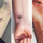 tatuaggi piccoli femminili fiore croce onda