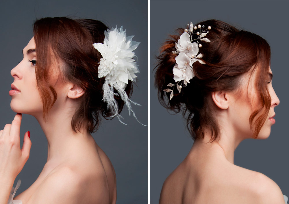 Acconciatura sposa capelli media lunghezza