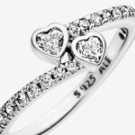Anello due cuori scintillanti