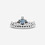 Disney, anello con tiara blu di Cenerentola
