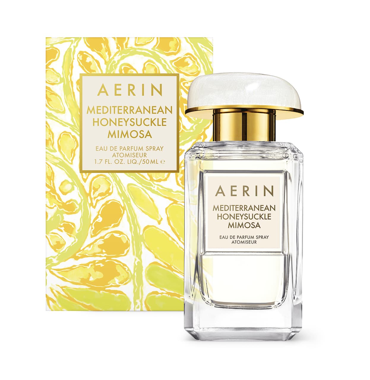AERIN Mediterranean Honeysuckle Mimosa_50ml with Carton_Product on White_Global_Print and Online Use_Expiry Feb 2023