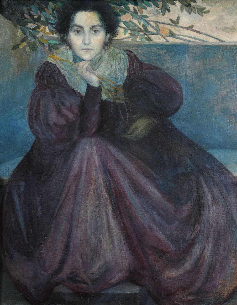 Giovanni Prini Ritratto della fidanzata-Orazia-Belsito-1899-olio-su-tela-Collezione-provata