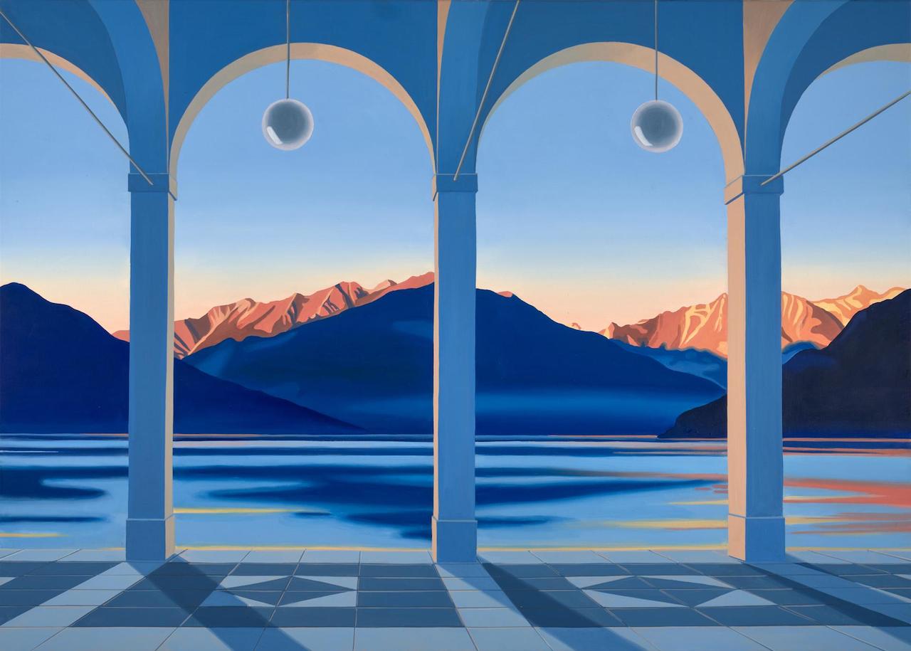 Thomas Huber, Bellevue, 2022, Olio su tela, Collezione privata